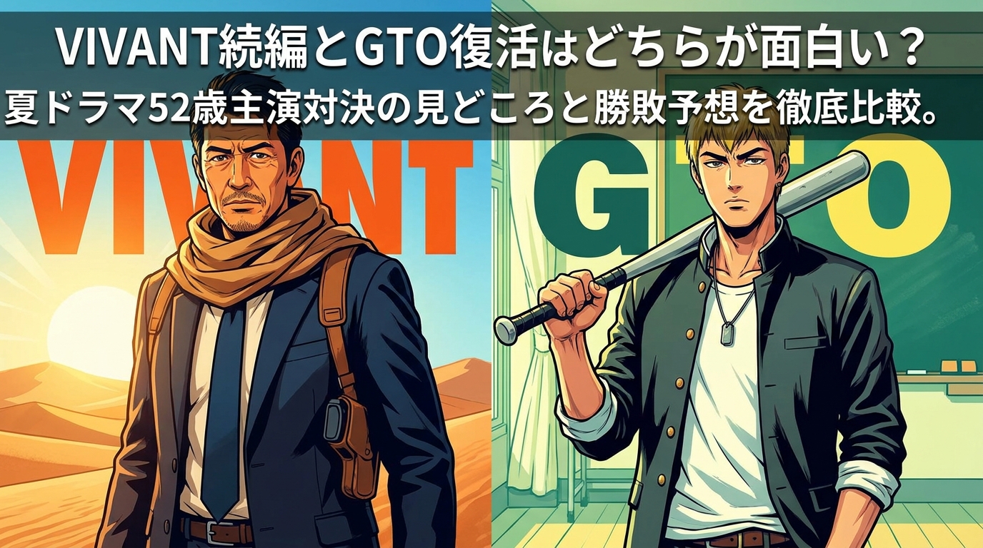 VIVANT続編とGTO復活はどちらが面白い?2026年夏ドラマ52歳主演対決の見どころと勝敗予想を徹底比較