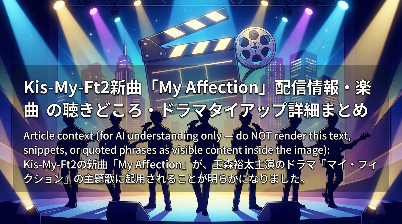 Kis-My-Ft2新曲「My Affection」配信情報・楽曲の聴きどころ・ドラマタイアップ詳細まとめ