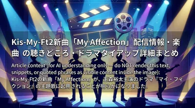 Kis-My-Ft2新曲「My Affection」配信情報・楽曲の聴きどころ・ドラマタイアップ詳細まとめ