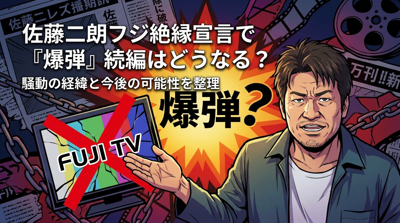 佐藤二朗フジ絶縁宣言で『爆弾』続編はどうなる？騒動の経緯と今後の可能性を整理
