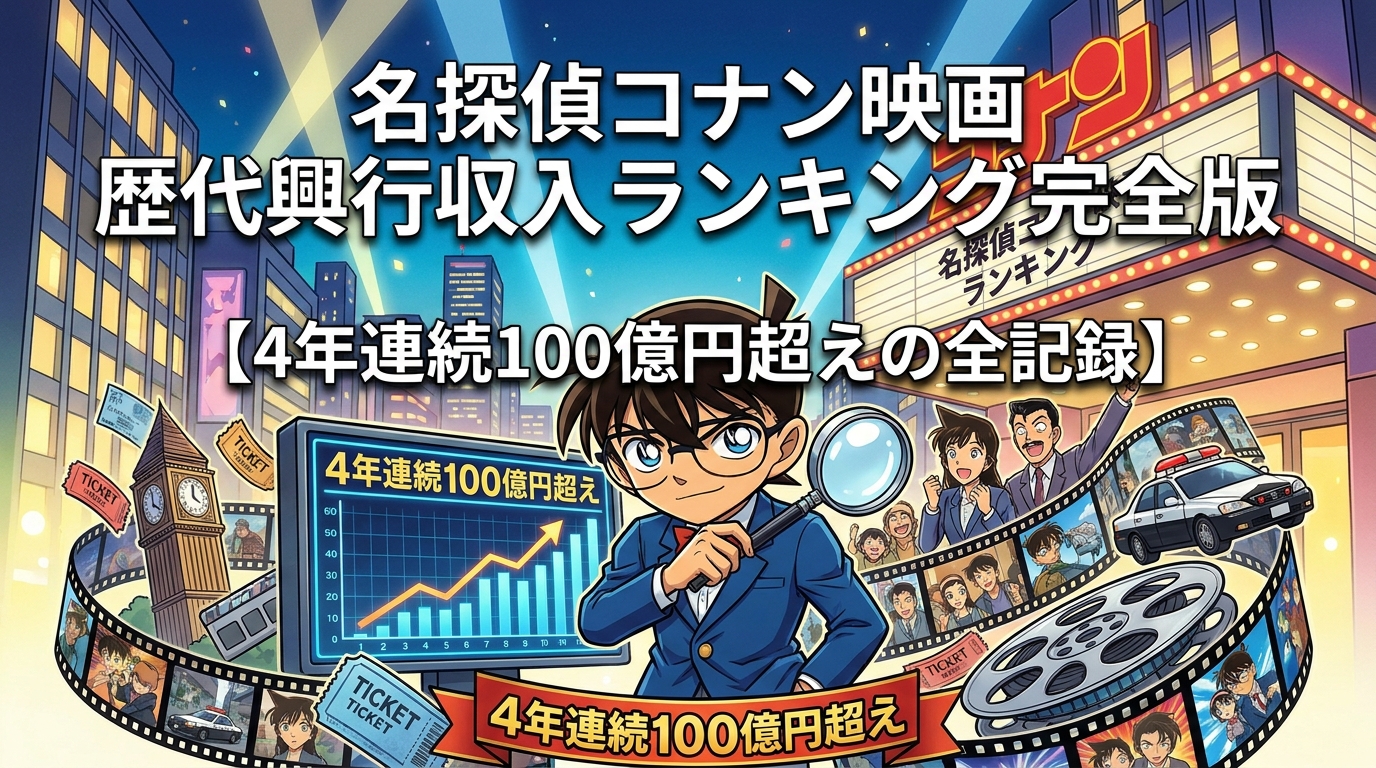 名探偵コナン映画 歴代興行収入ランキング完全版【4年連続100億円超えの全記録】