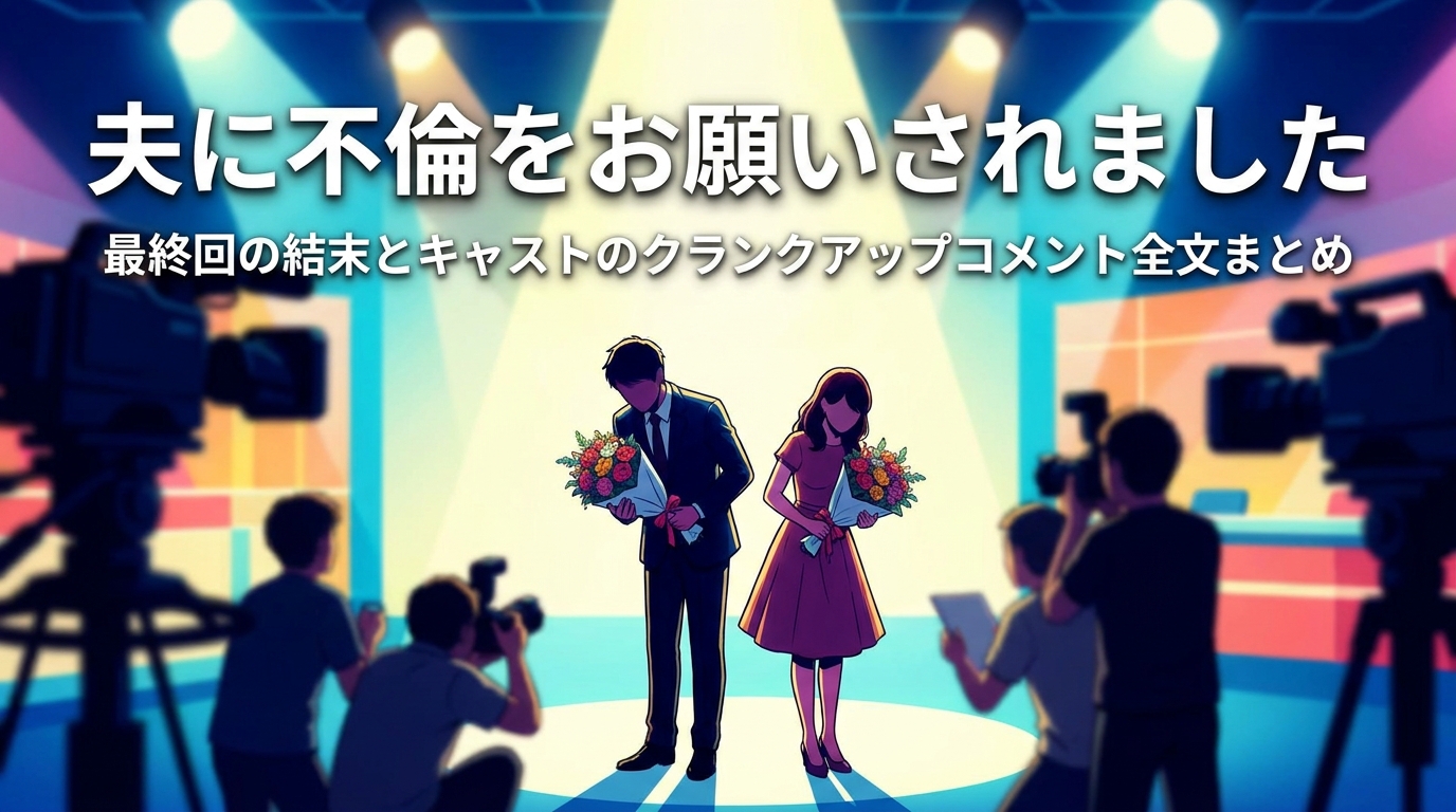 夫に不倫をお願いされました 最終回の結末とキャストのクランクアップコメント全文まとめ
