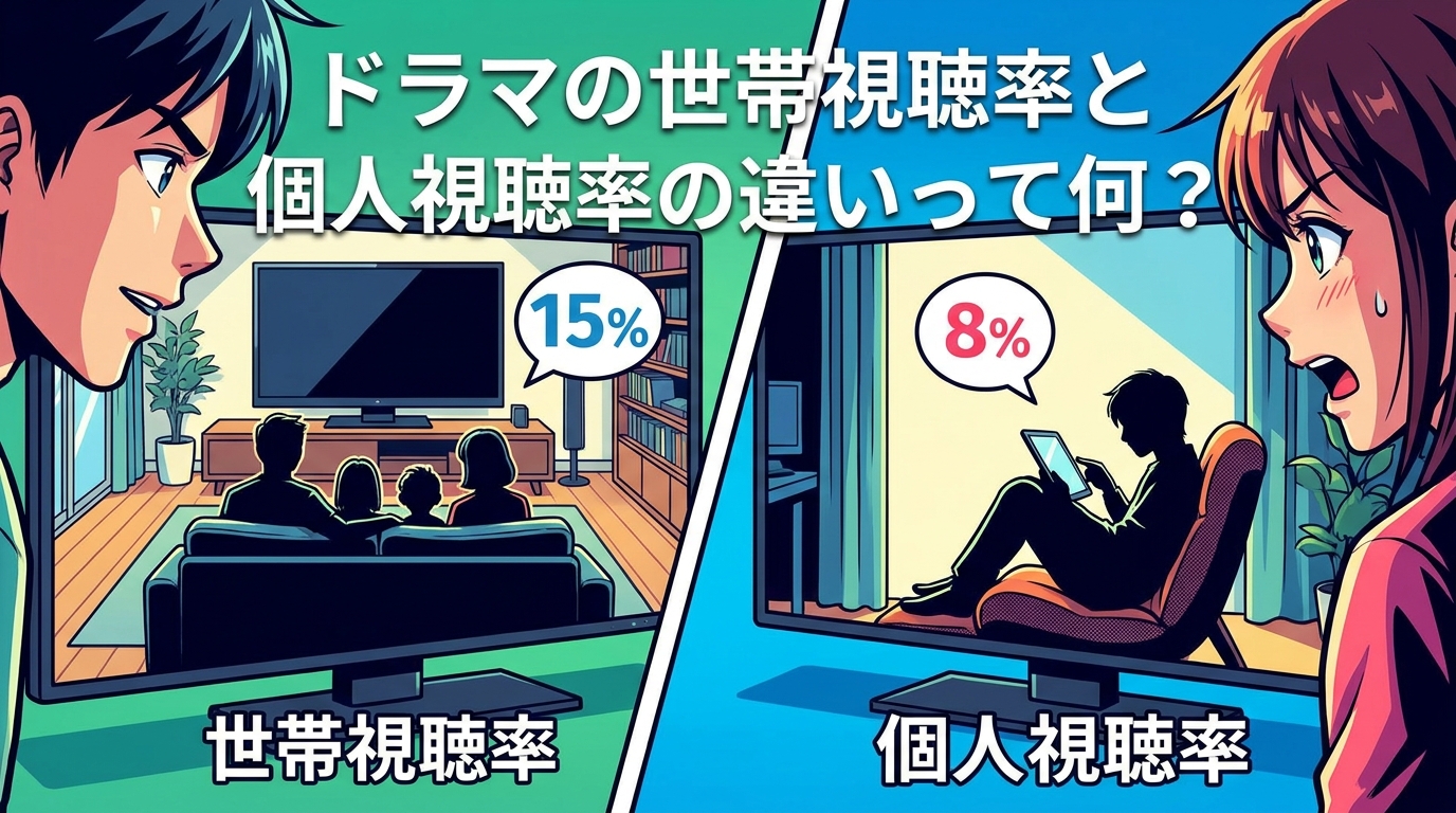 ドラマの世帯視聴率と個人視聴率の違いって何？