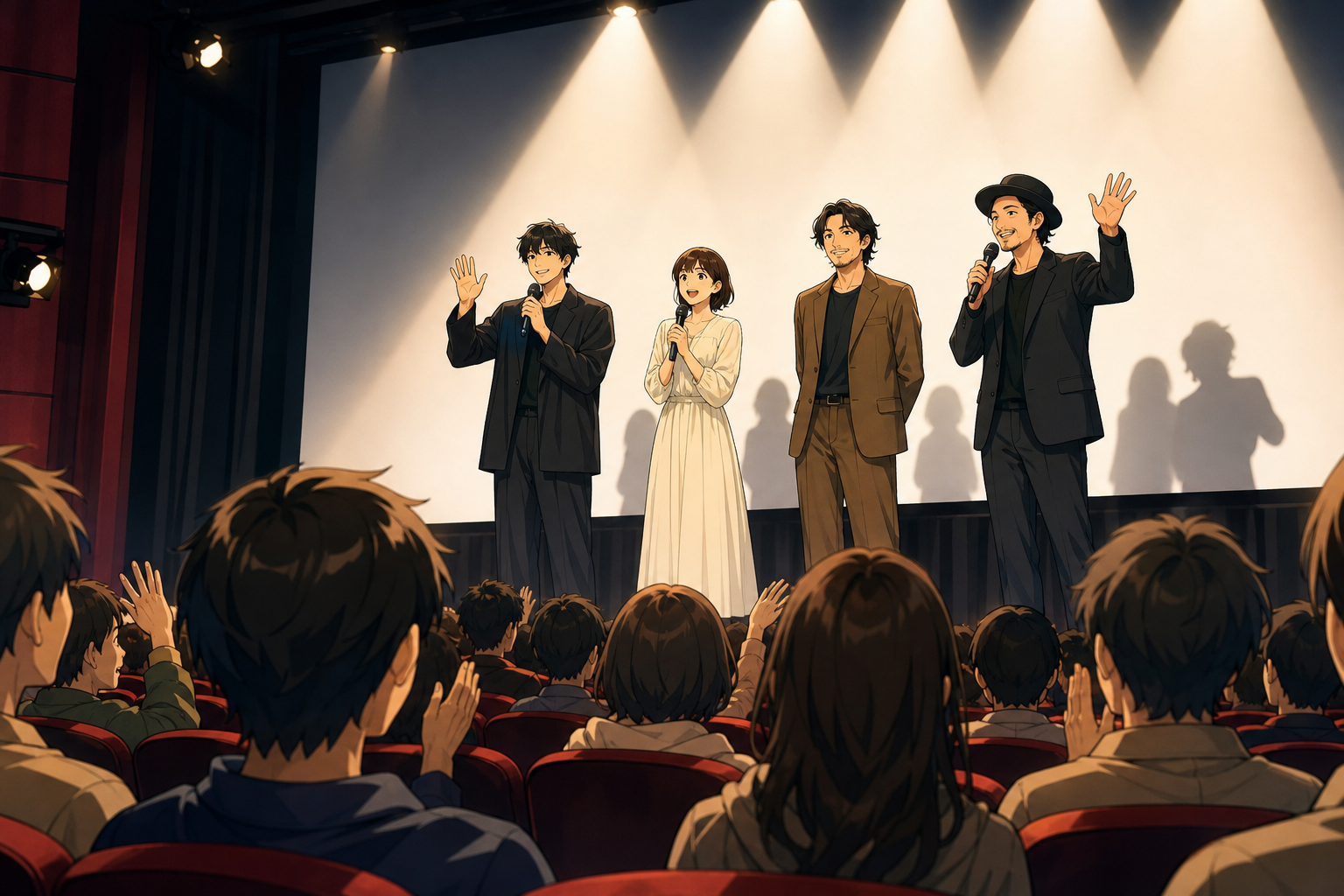 映画の舞台挨拶では挨拶とトークイベントが行われる
