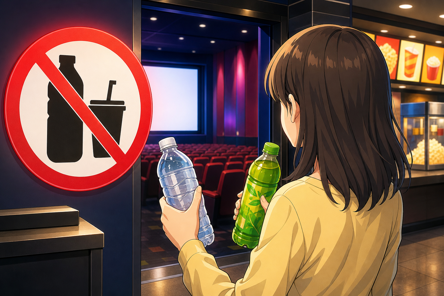 映画館への飲み物持ち込みは原則禁止です